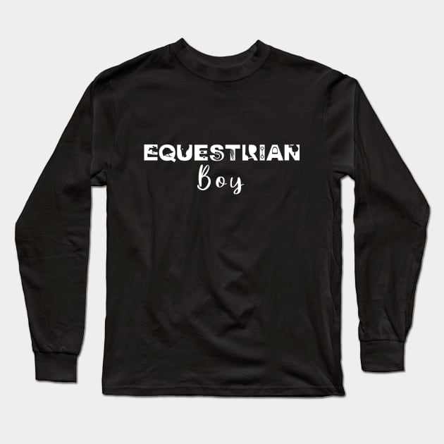 Equestrian Boy (White) Long Sleeve T-Shirt by illucalliart